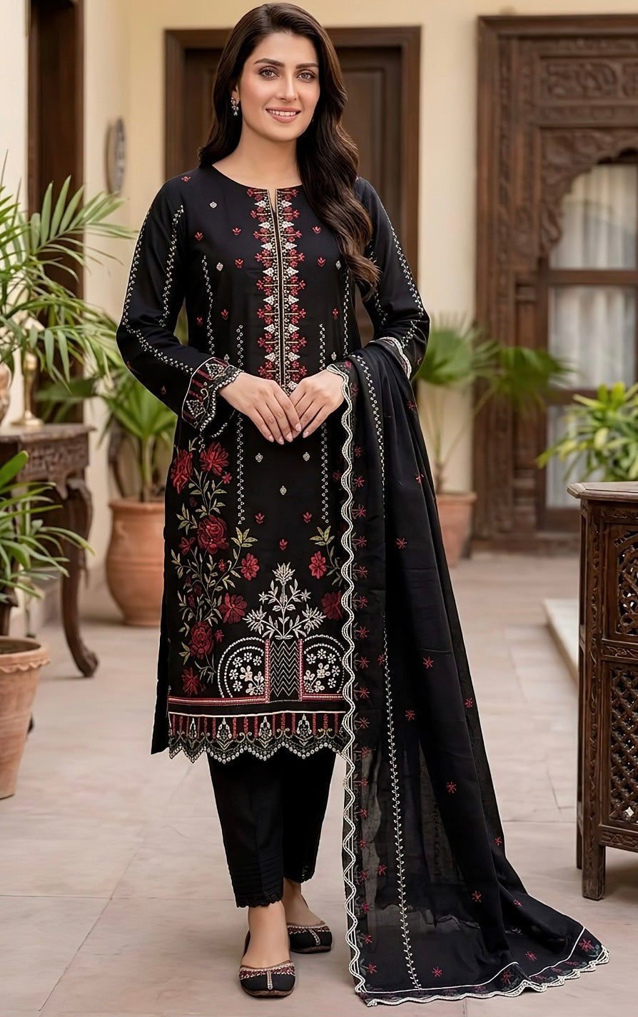 BAREEZE | DHANAK 3 PC FULL HEAVY EMB SUIT WITH HEAVY EMB SHAWL FOR WINTER 2027