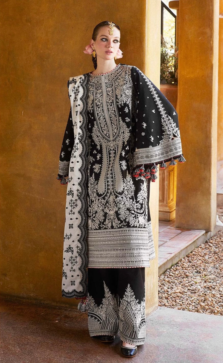 BAREEZE | DHANAK 3 PC FULL HEAVY EMB SUIT WITH HEAVY EMB SHAWL FOR WINTER 2027