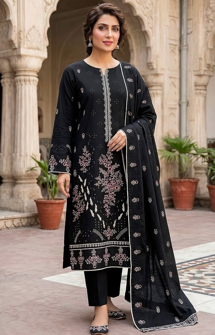 BAREEZE | DHANAK 3 PC FULL HEAVY EMB SUIT WITH HEAVY EMB SHAWL FOR WINTER 2027