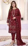 BAREEZE | DHANAK 3 PC FULL HEAVY EMB SUIT WITH HEAVY EMB SHAWL FOR WINTER 2027