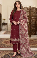 BAREEZE | DHANAK 3 PC FULL HEAVY EMB SUIT WITH HEAVY EMB SHAWL FOR WINTER 2027